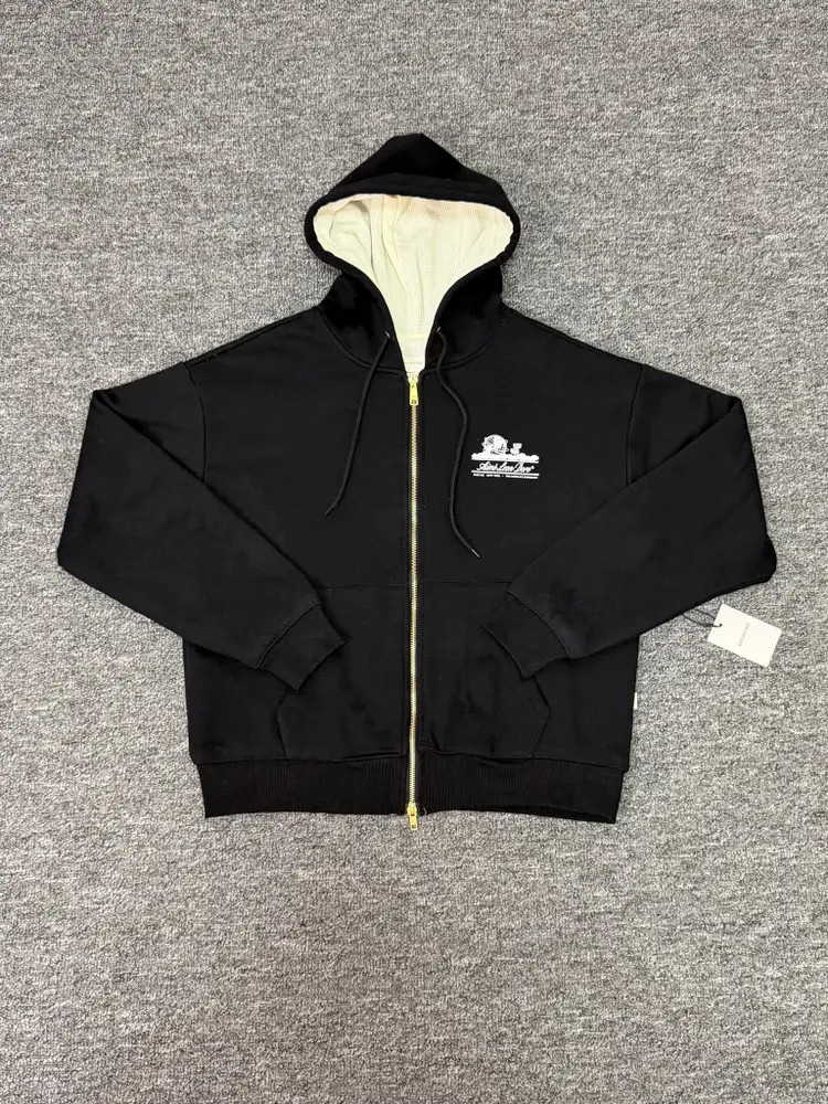 ALD Unisphere European and American Trendy Brand Series Waffle Hooded Double layer Zipper Loose Casual Men's and Women's Jackets