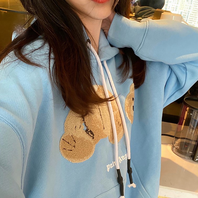Palm Angels Black Teddy Bear Hoodie