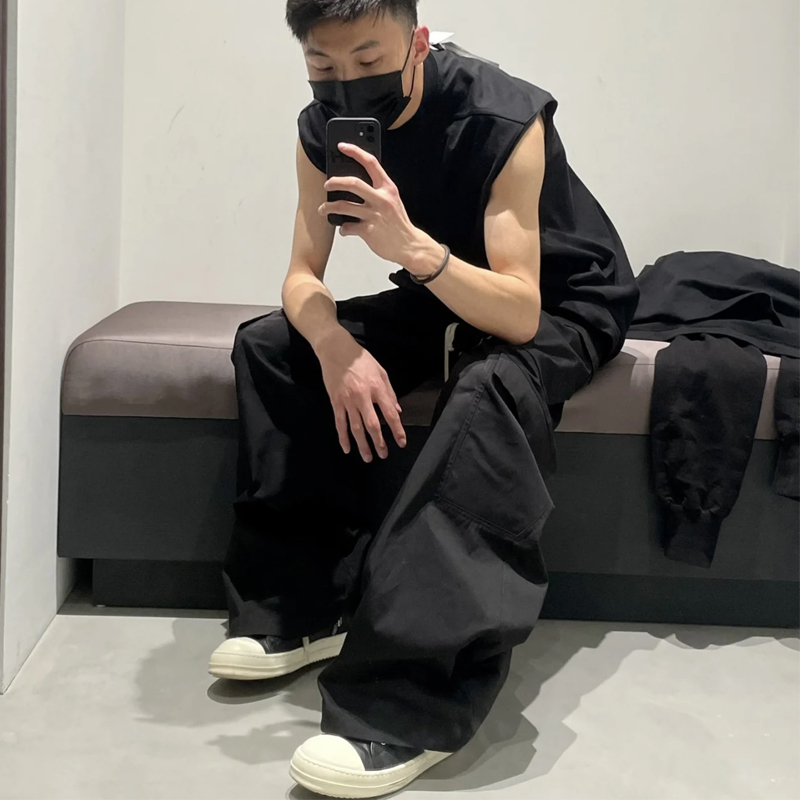 Rick Owens Black Cargo Pants