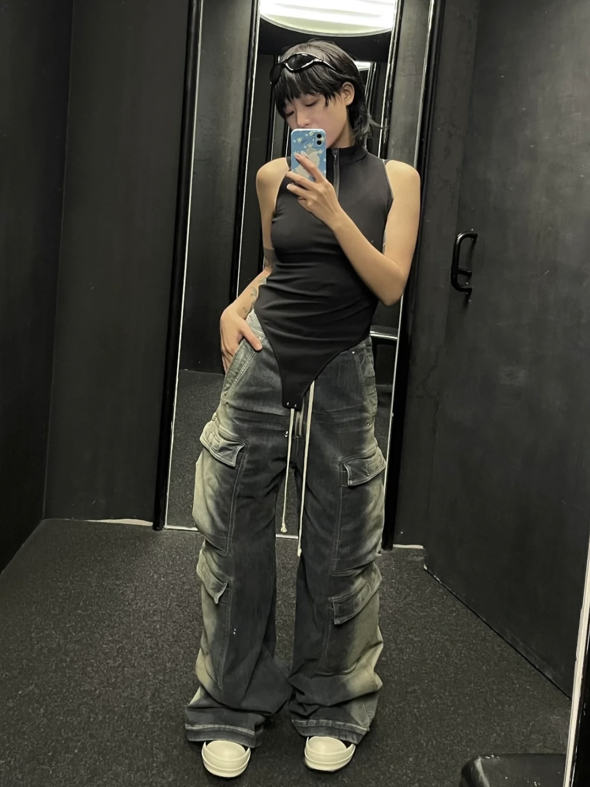 Rick Owens Mineral Pearl Degrade Cargo Pants