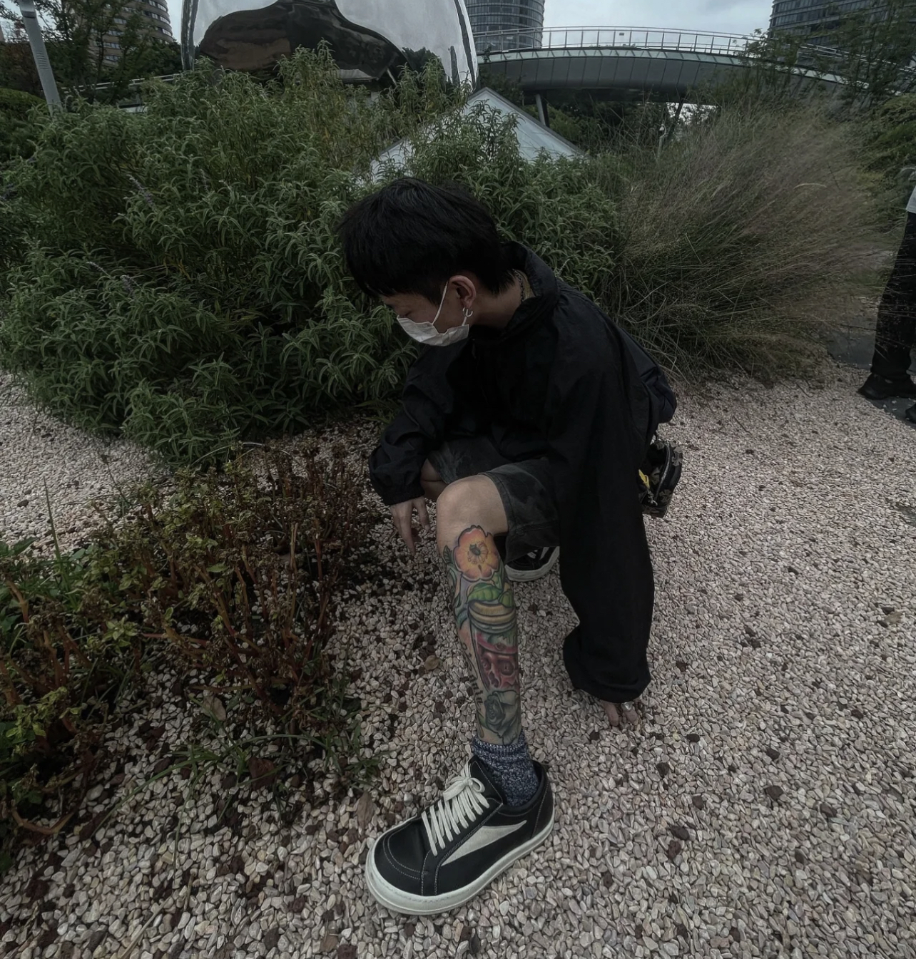 Rick Owens White Leather Sneakers