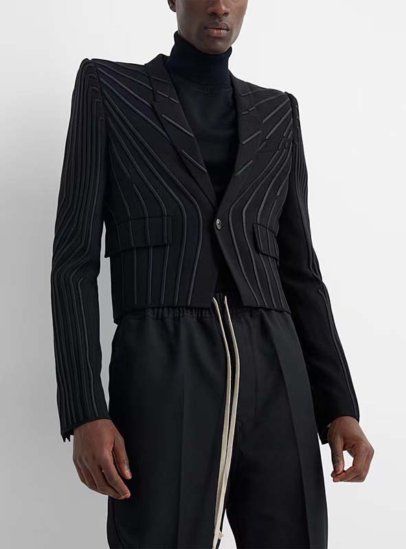 Rick Owens Black Pleated Jacket