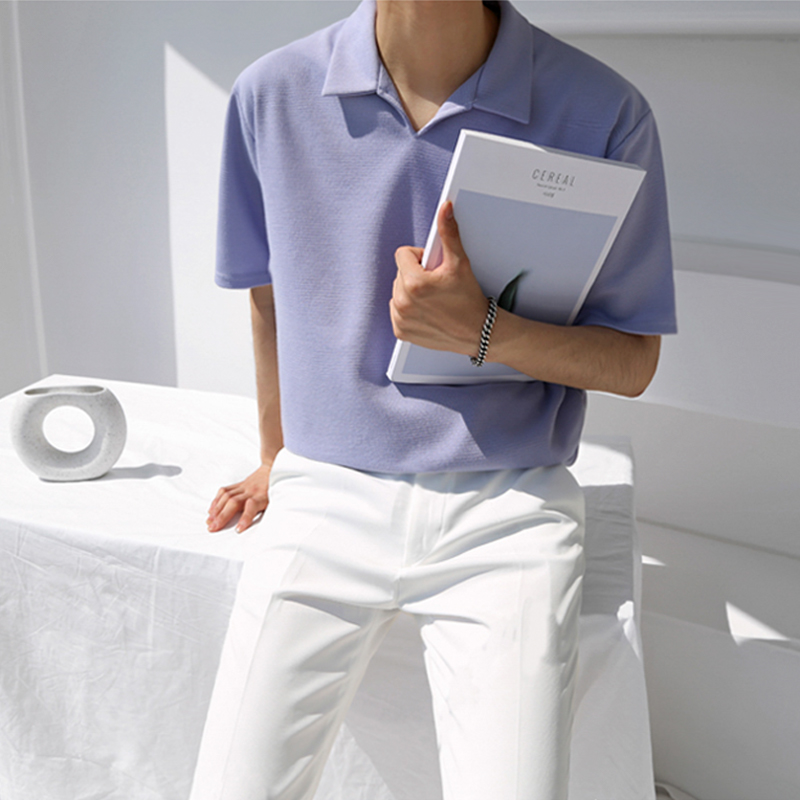 Lost Management Globe Polo Shirt Light Blue