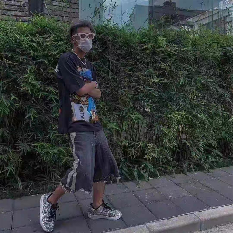 KAPITAL Skeleton Denim Shorts