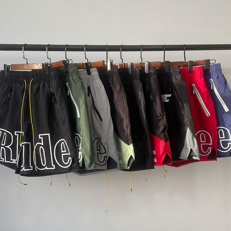 Rhude Black Red Logo Shorts