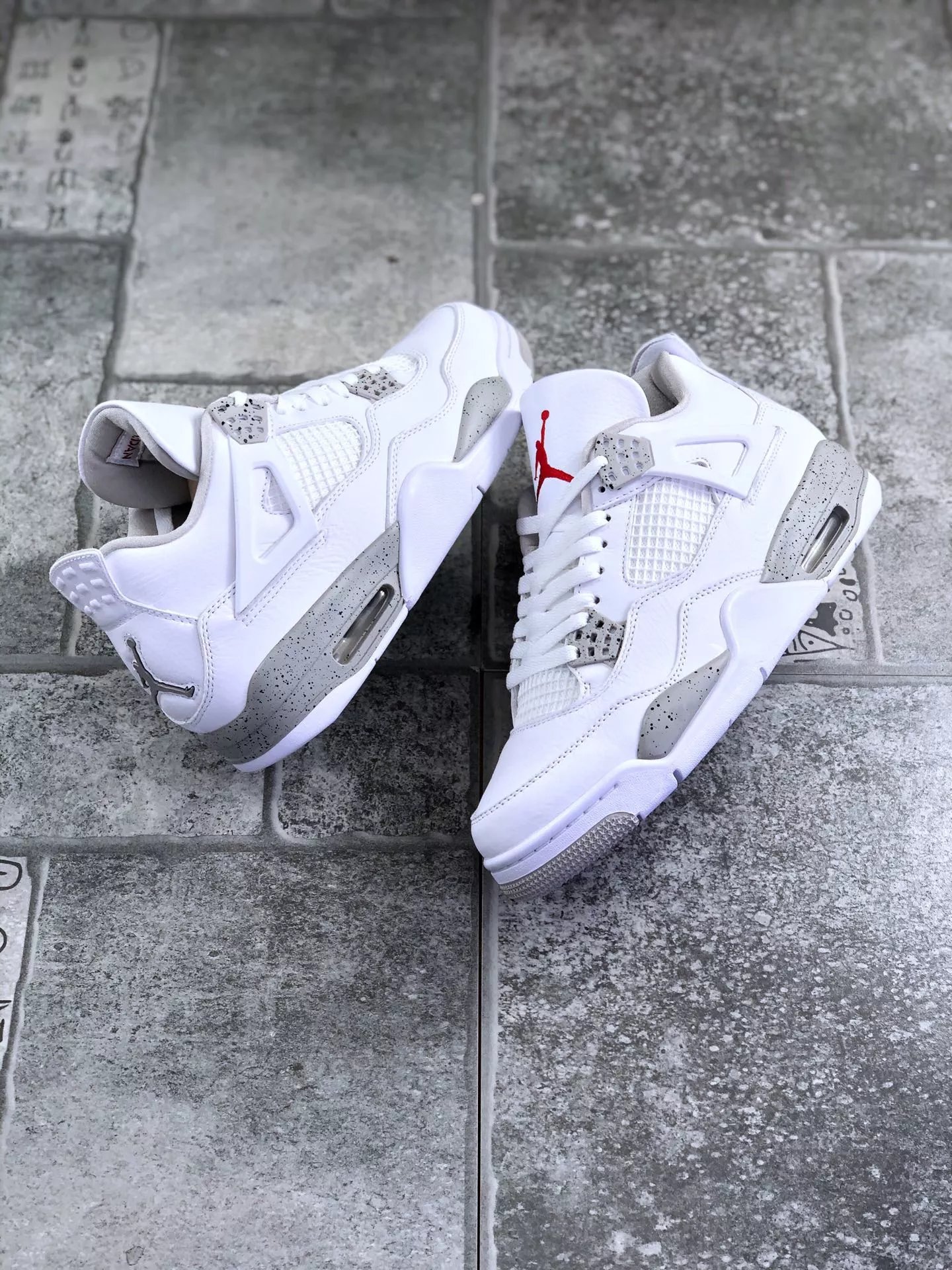 Nike Air Jordan 4 White Cement Sneakers