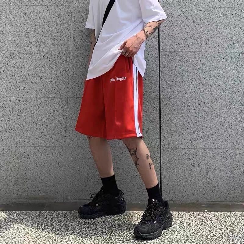 Palm Angels Light Blue Track Shorts