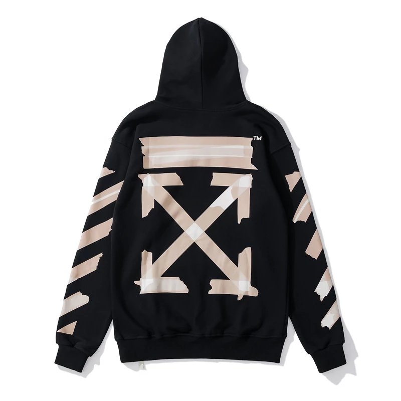 Off-White Black Diagonal Stripe Hoodie