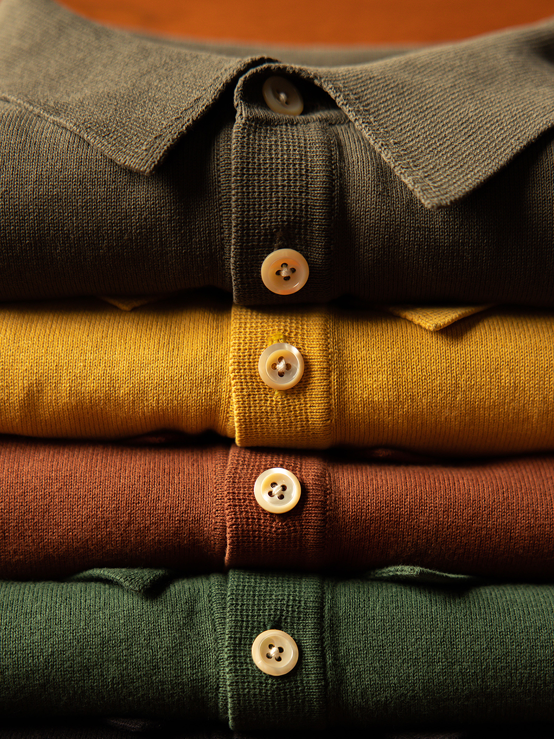 Red Tornado Yellow Knit Polo Shirt