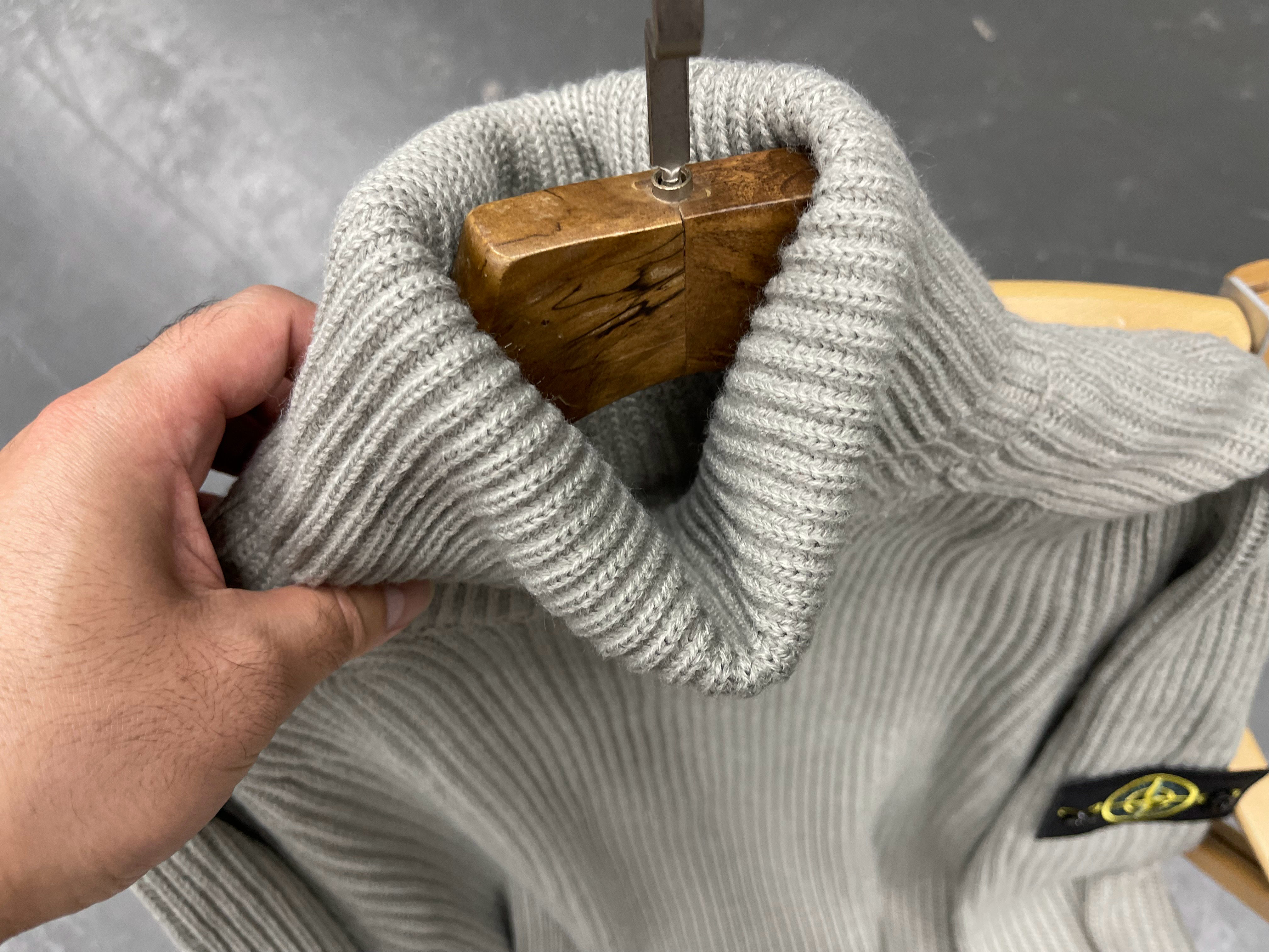 Stone Island White Turtleneck Sweater