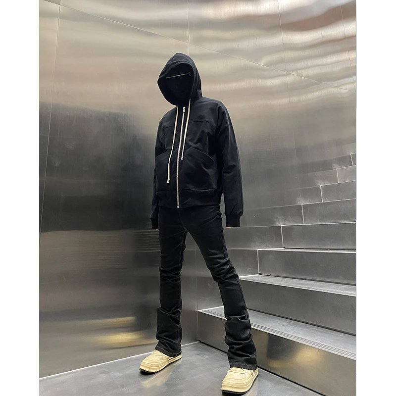 Rick Owens Fogachine S/S 22 Black Zip Hoodie