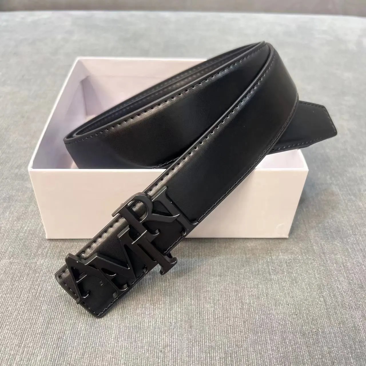 Amiri Black Leather Belt