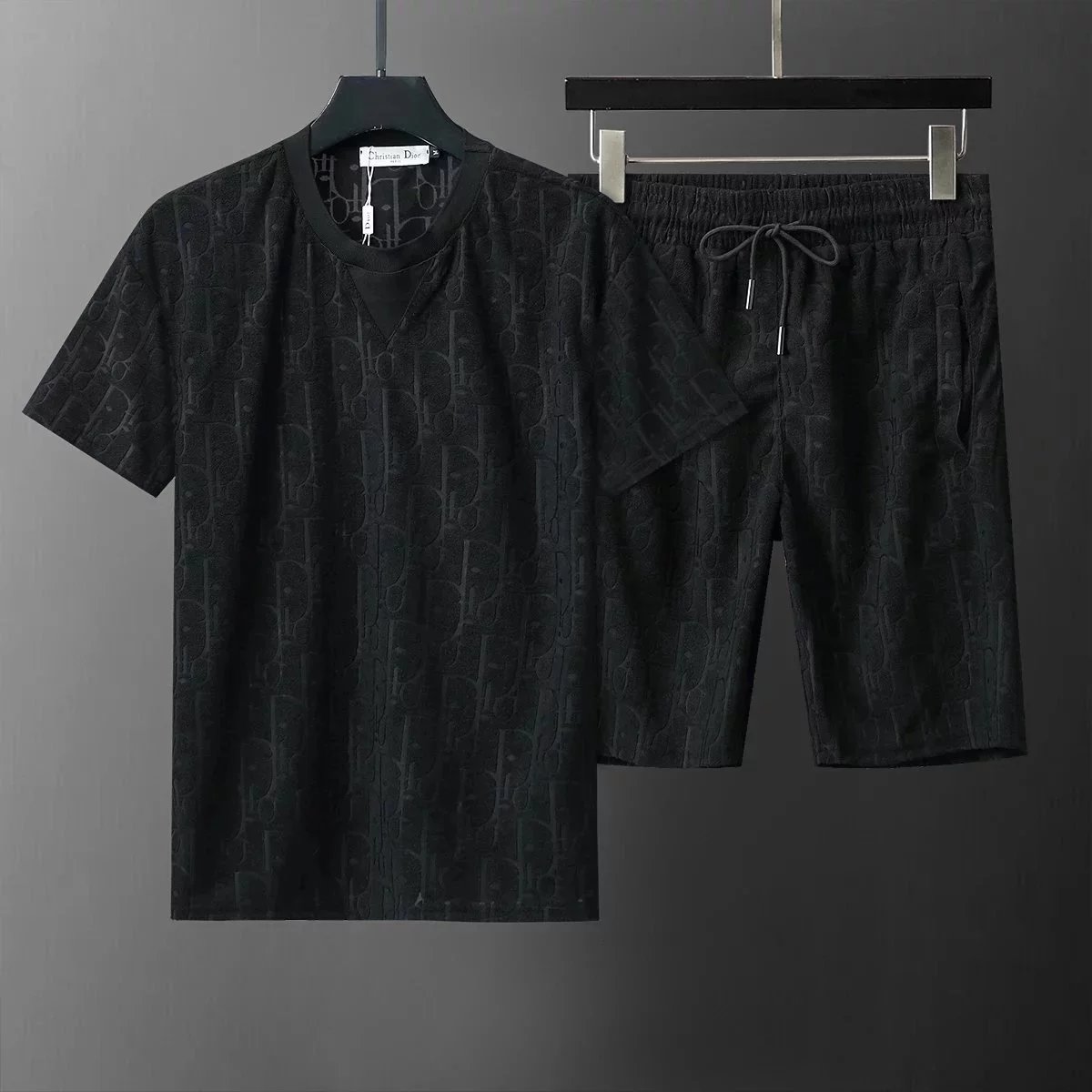 Dior White Jacquard T-Shirt and Shorts Set