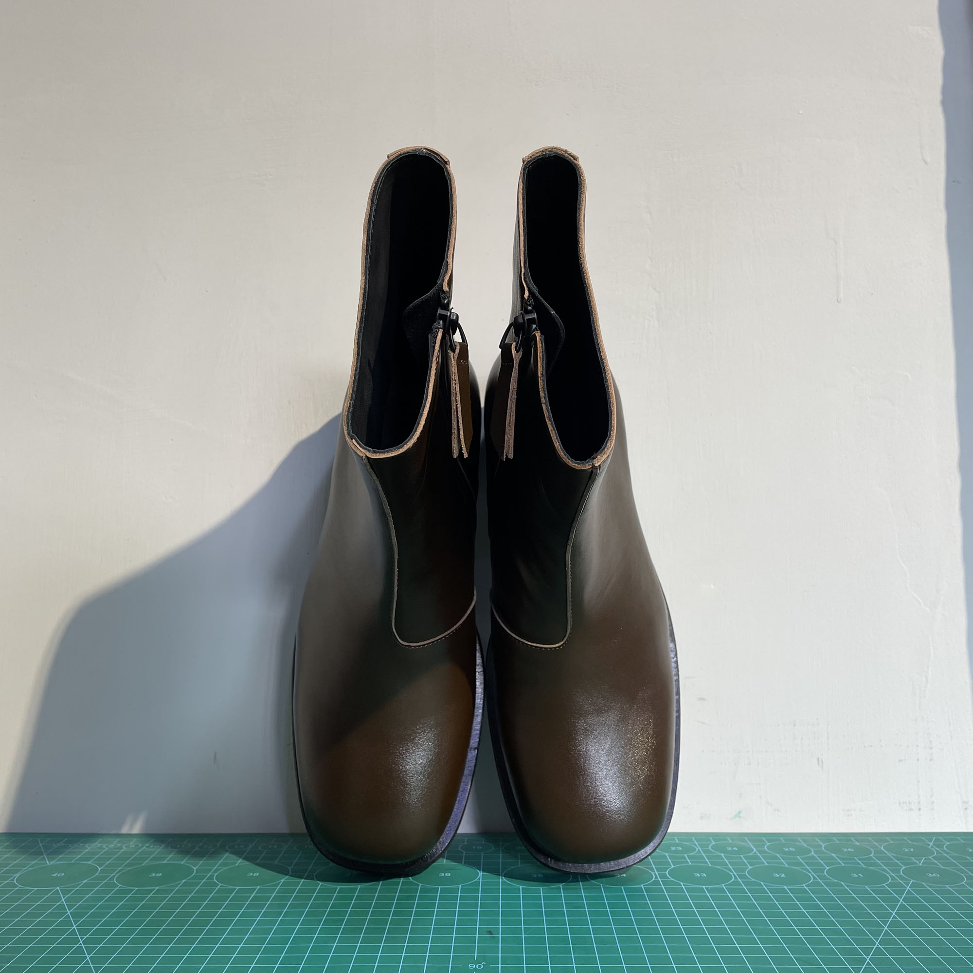 Black Leather Ankle Boots Size 42