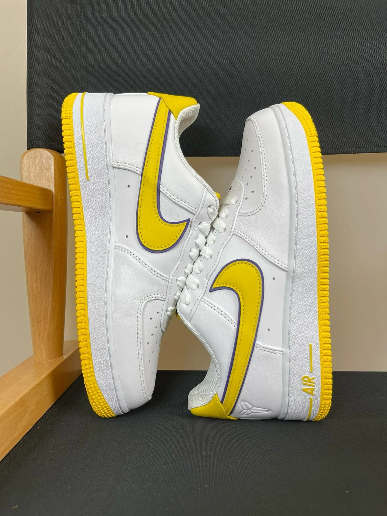 Nike Air Force 1 White Yellow Purple Sneakers