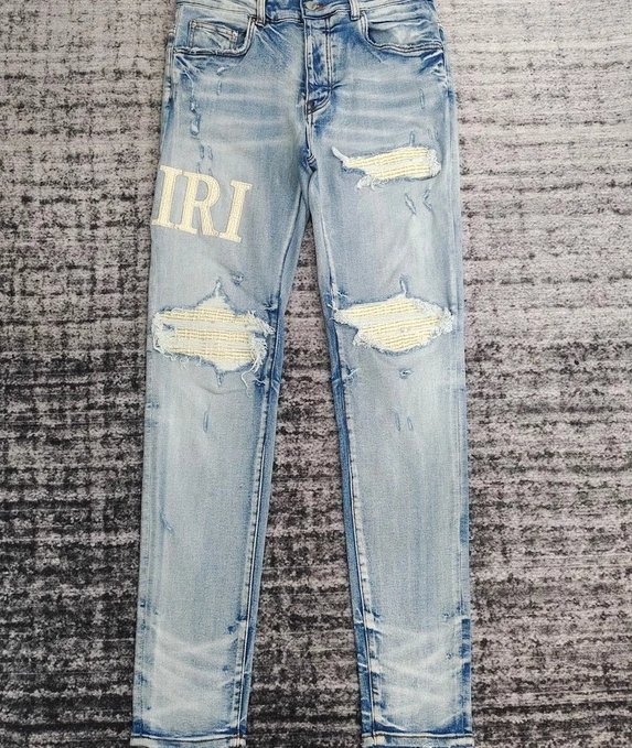 Amiri Distressed Logo Jeans