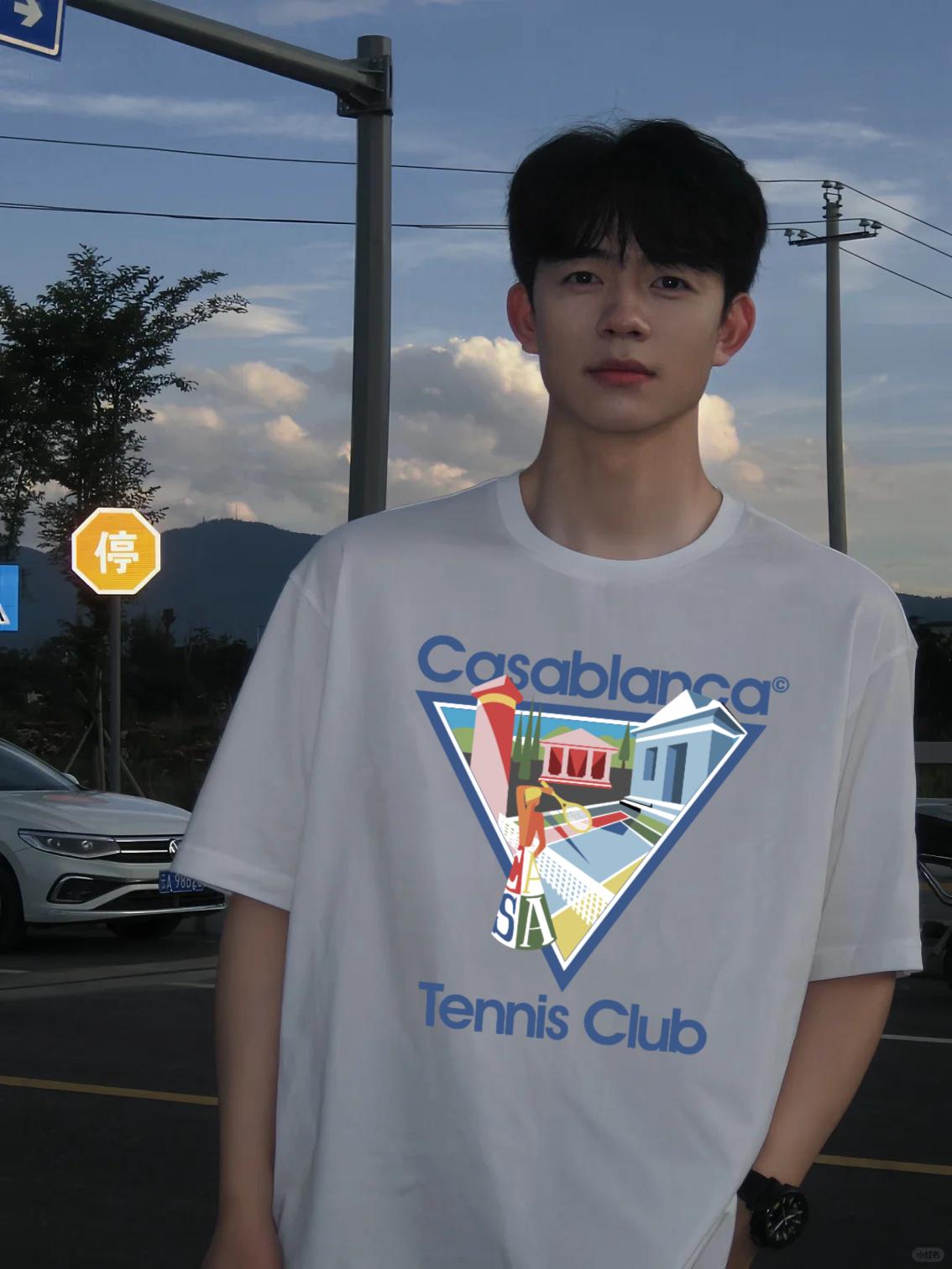 Casablanca Tennis Club T-Shirt Black