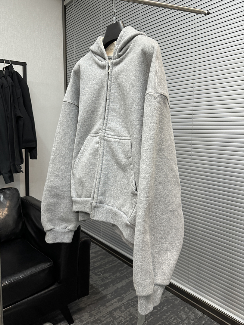 Balenciaga Grey Zip Hoodie