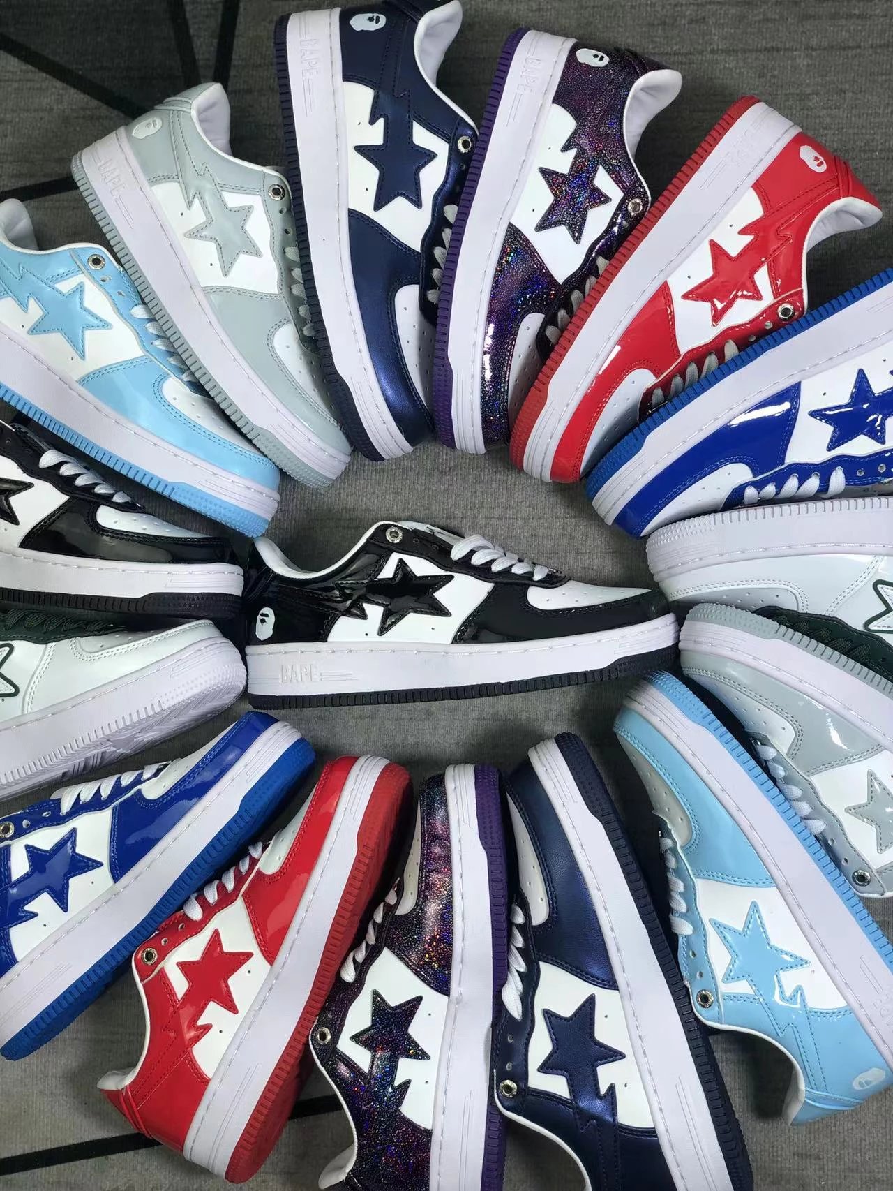 Bape Bapesta Black White Sneakers