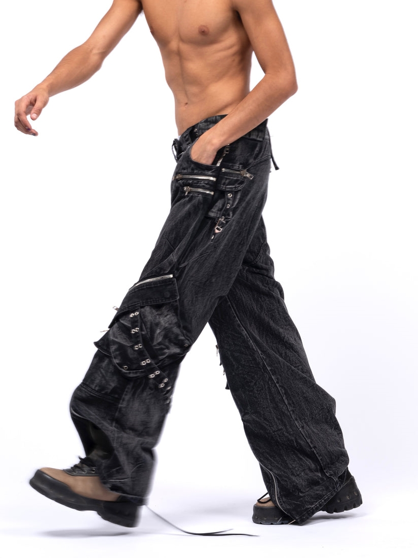 NO/FAITH STUDIOS Black Cargo Pants