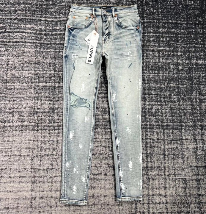 Purple Brand Light Wash Distressed Jeans