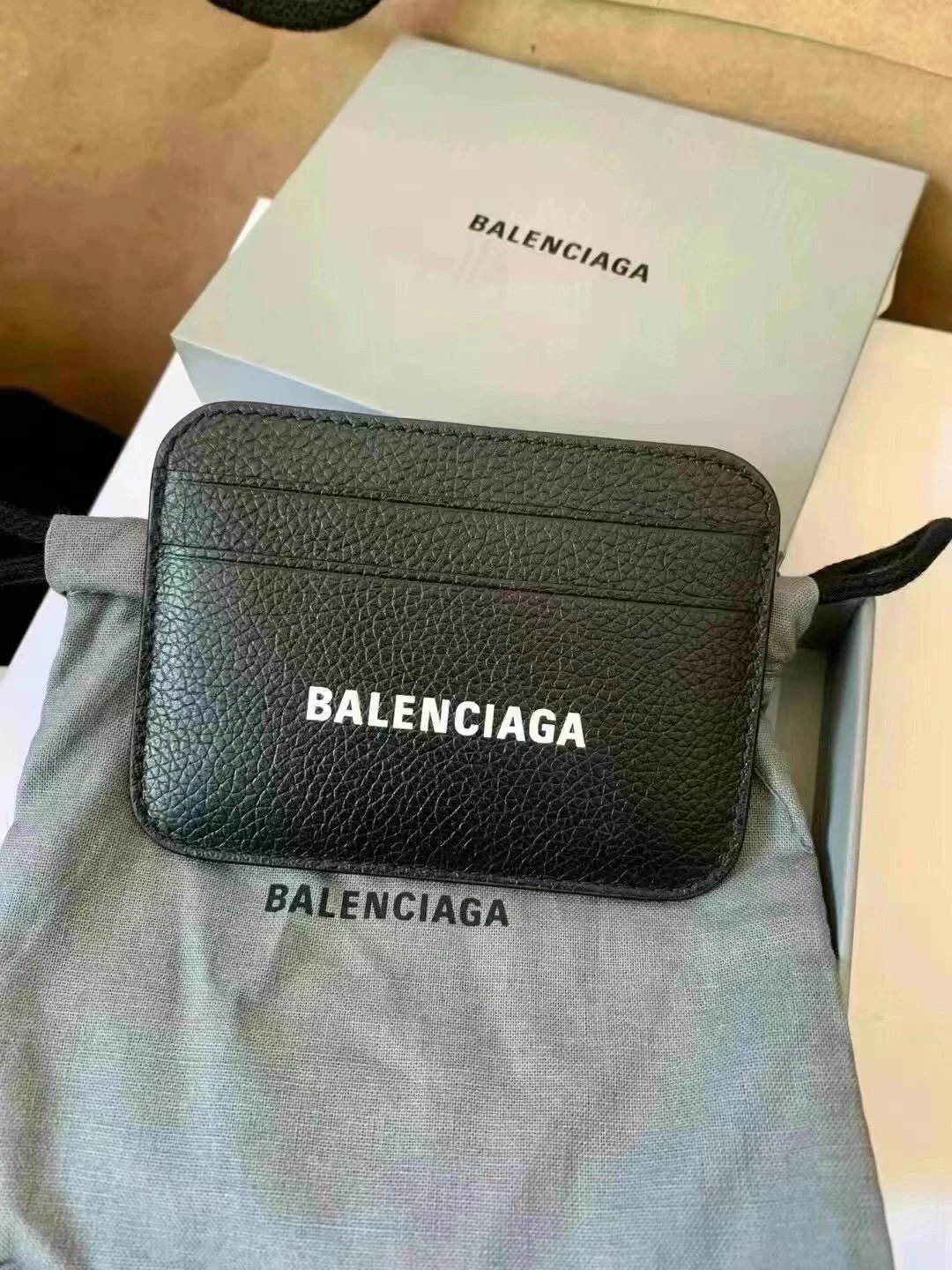 Balenciaga Black Leather Card Holder