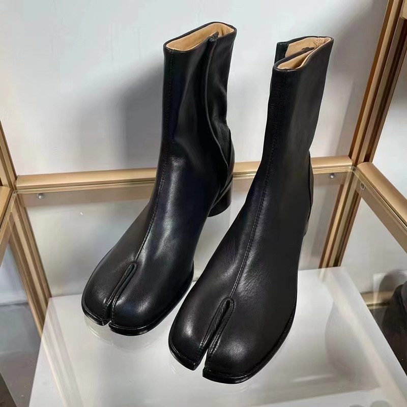 Maison Margiela Black Leather Ankle Boots