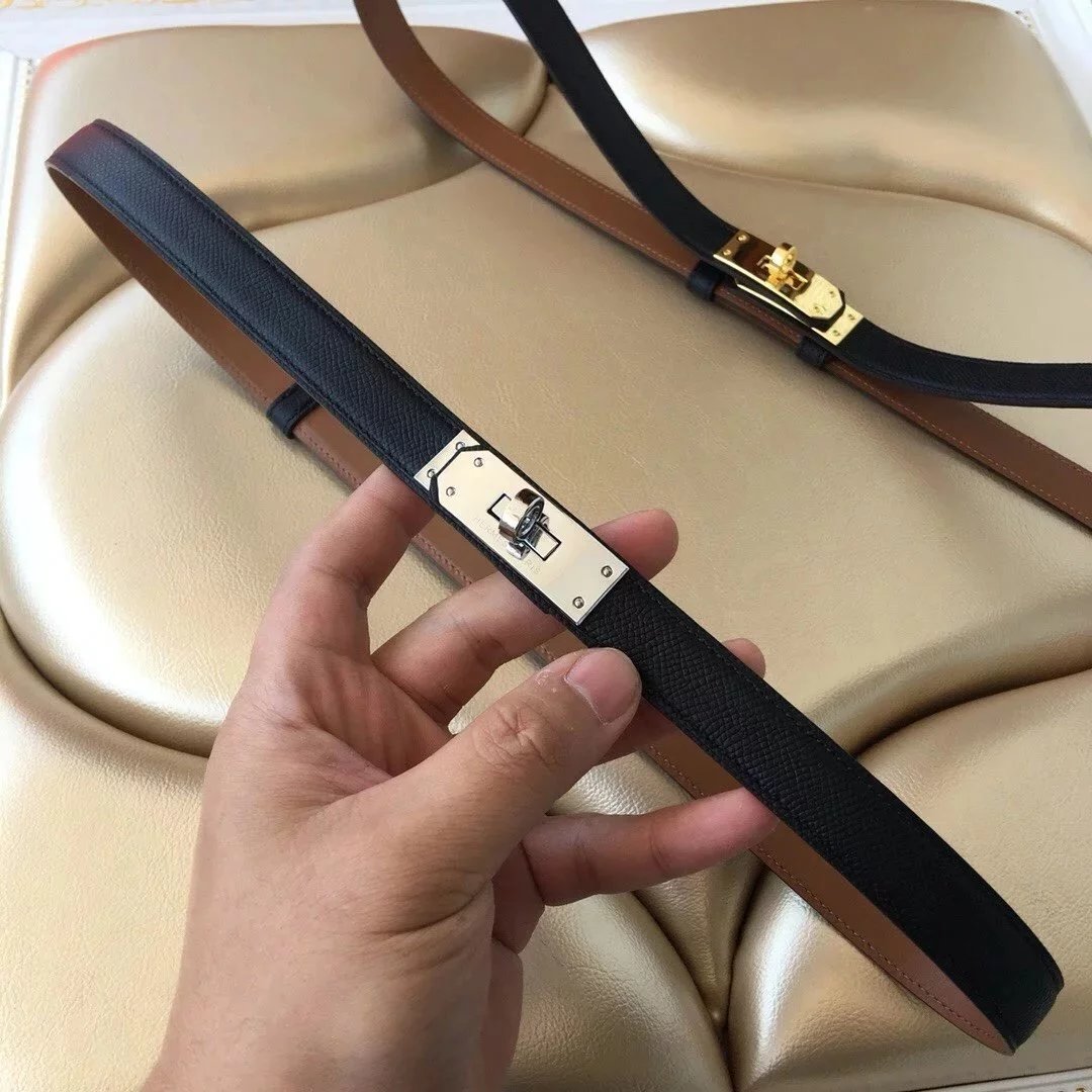 Hermes Constance Belt Black Epsom Leather Gold Hardware