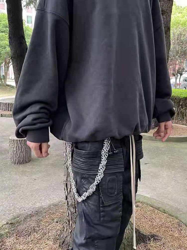 Raf Simons Silver Chain Bracelet with Black Beads