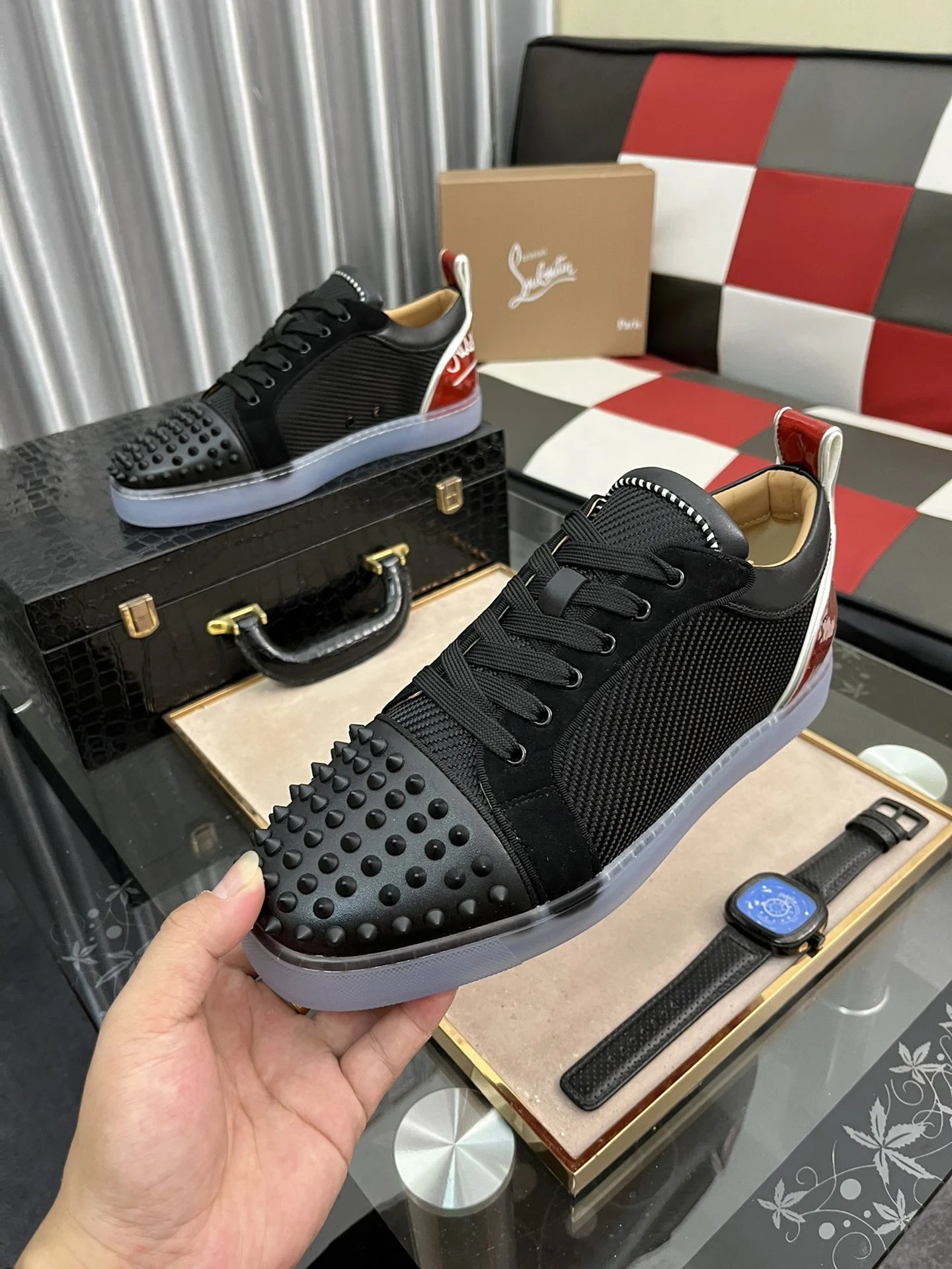 Christian Louboutin Louis Strass Moka Sneakers