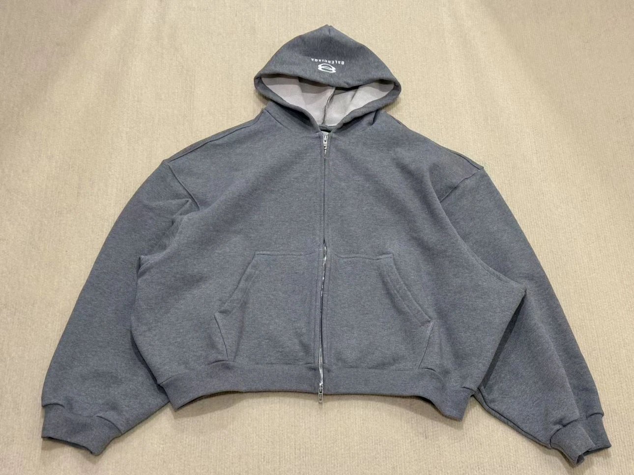 Balenciaga Grey Zip Hoodie