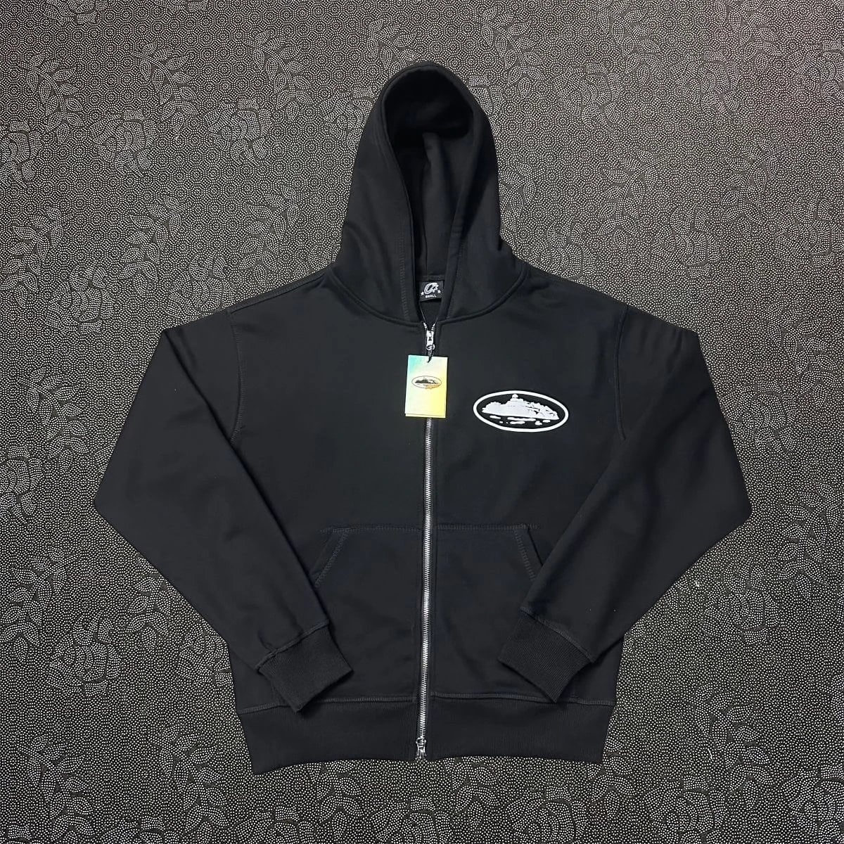 Corteiz Black Zip Up Hoodie