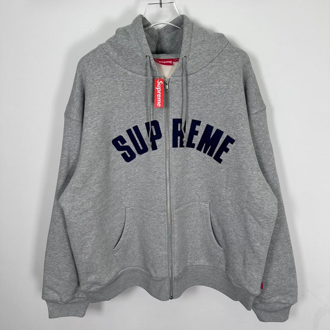 Supreme Zip Up Hoodie Navy Yellow