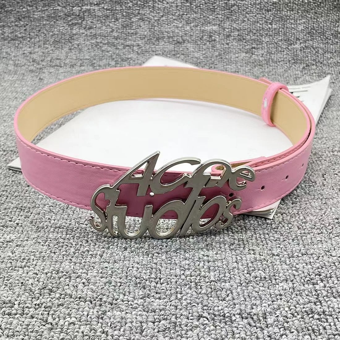 Acne Studios Logo Belt White