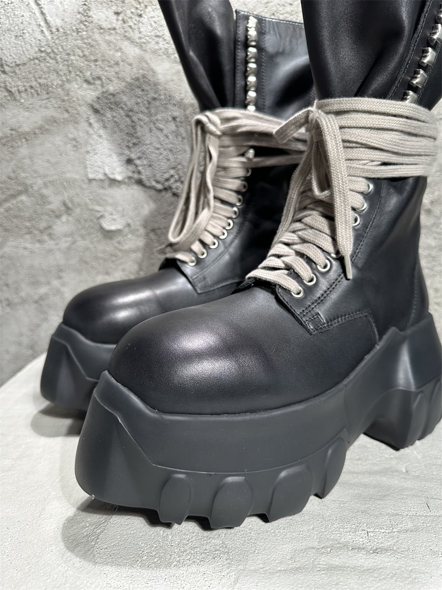 Rick Owens Black Leather Boots 01D3852 46