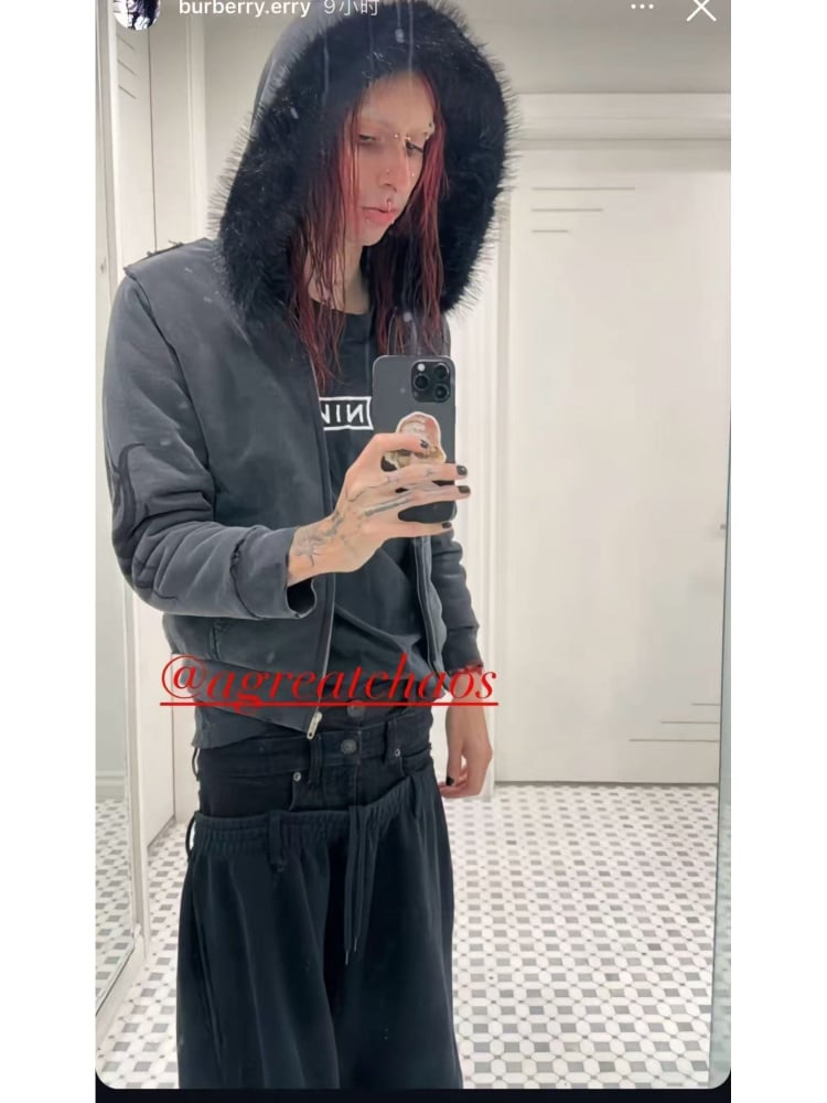 Balenciaga Zip Up Hoodie with Fur Trim
