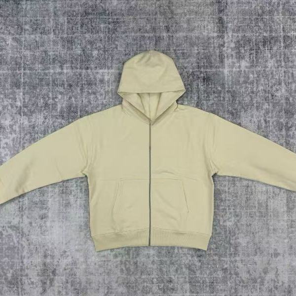 derschutze Cream Floral Print Zip Hoodie