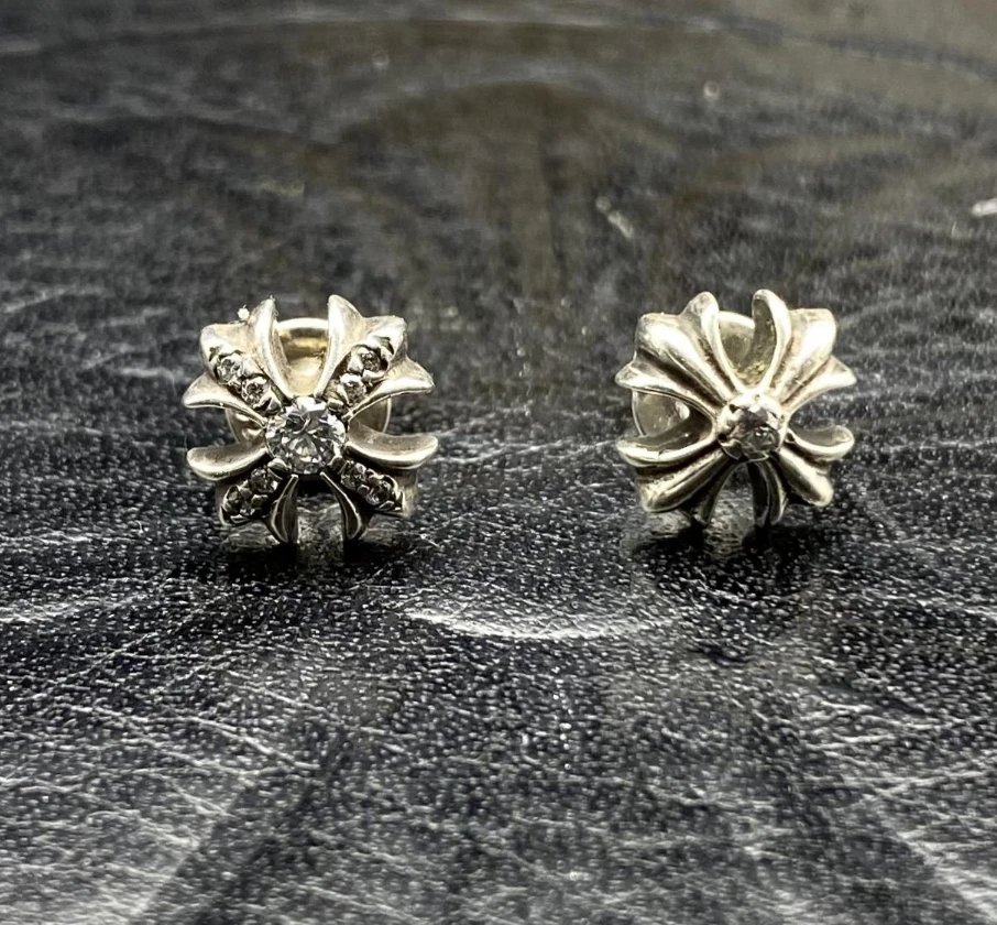 Chrome Hearts Sterling Silver Cross Earring