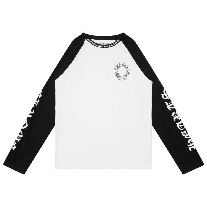 Chrome Hearts Long Sleeve Baseball T-Shirt White Black