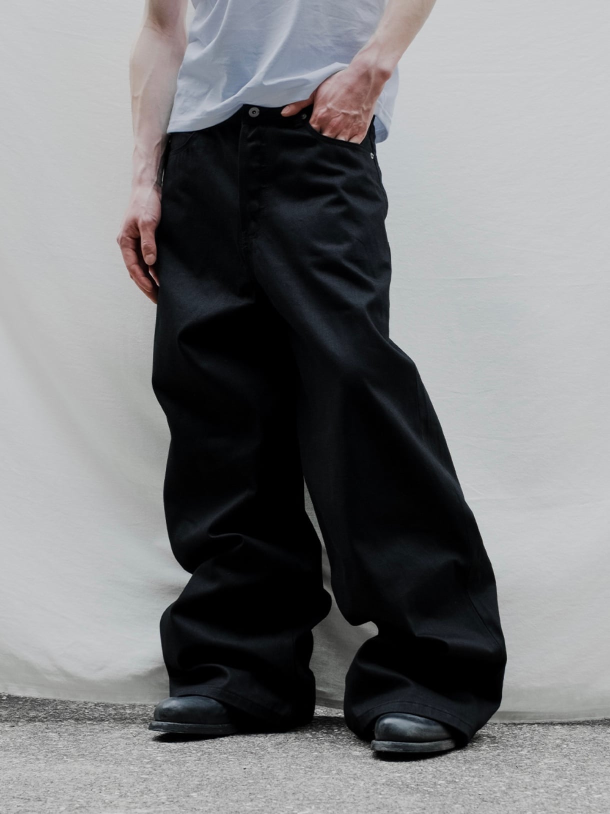 NO FAITH STUDIOS Black Wide Leg Pants