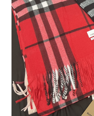 Burberry Checkered Scarf 230x30cm Black Red White