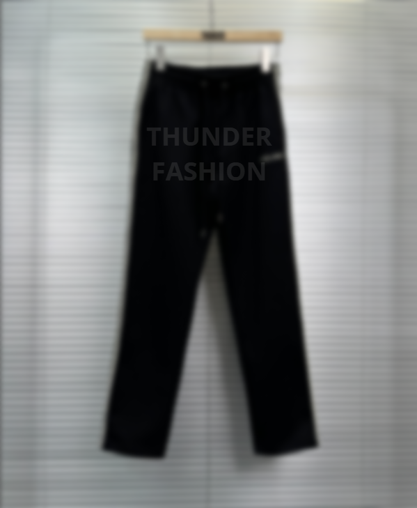 Celine Black Track Pants with White Stripes