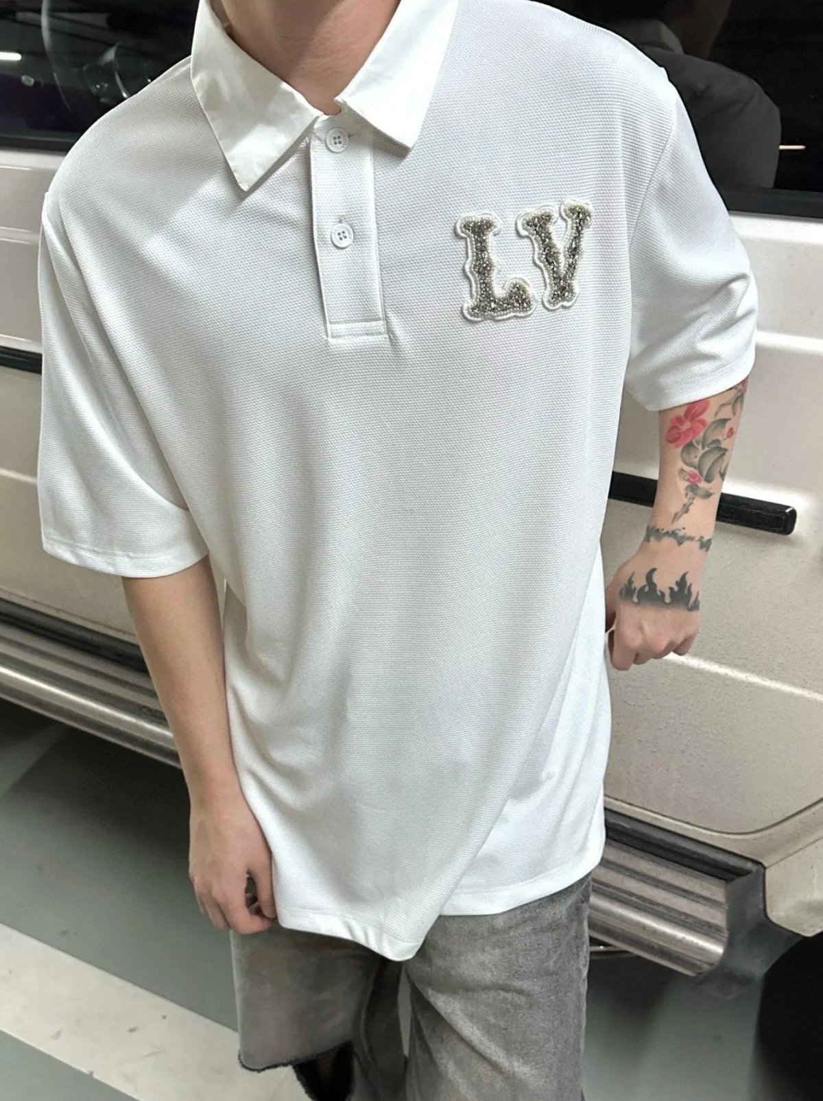 Louis Vuitton LV Monogram Polo Shirt White