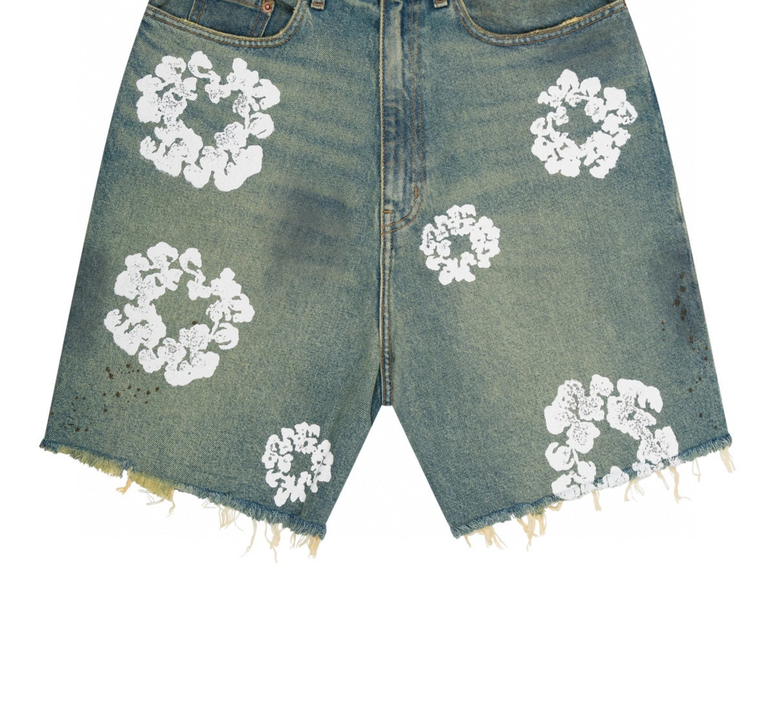 Denim Tears Floral Print Denim Shorts
