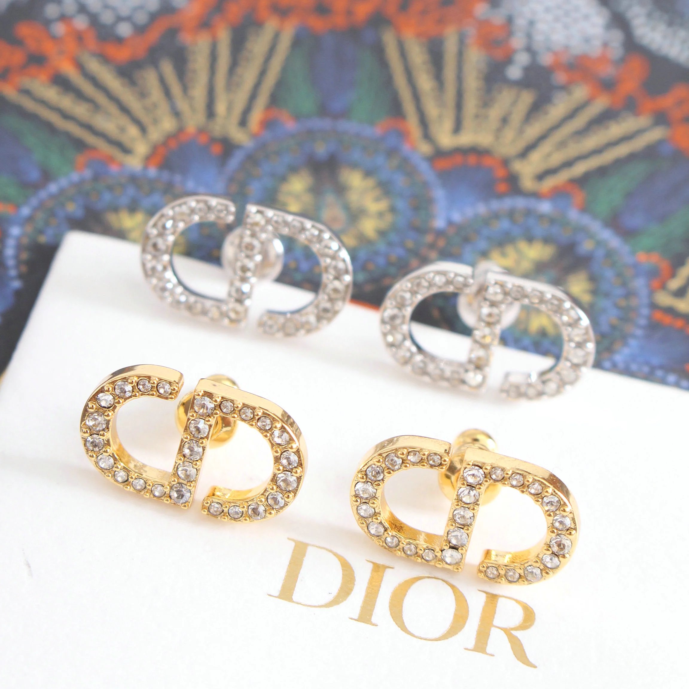 Dior CD Stud Earrings Gold