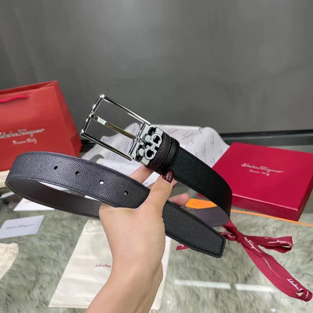 Ferragamo Gancini Buckle Belt Black