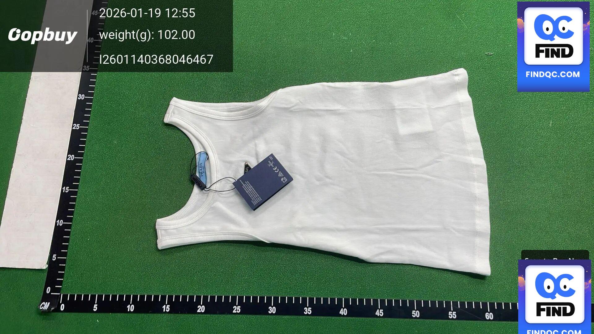 Prada White Ribbed Tank Top QC
