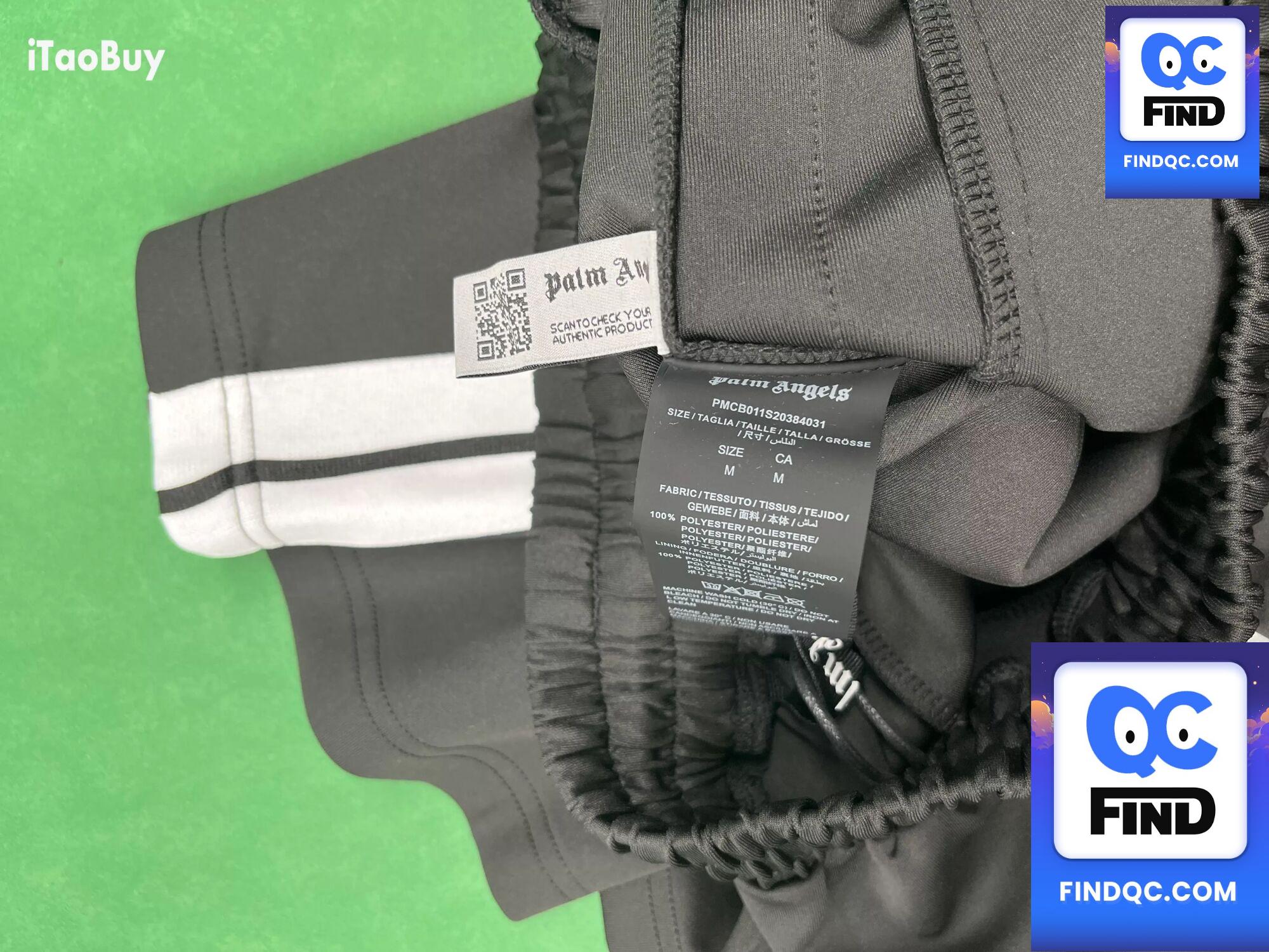 Palm Angels Track Shorts Black White QC