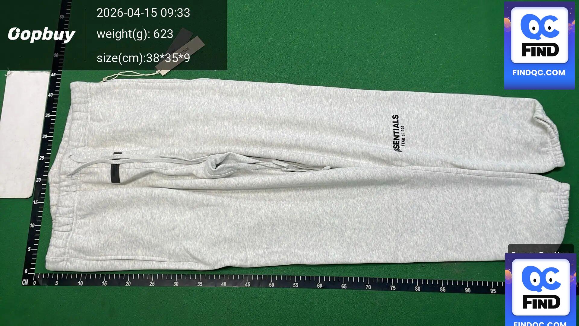 Essentials Fear of God Hooded Sweatpants Light Heather Grey — fotografie QC 3
