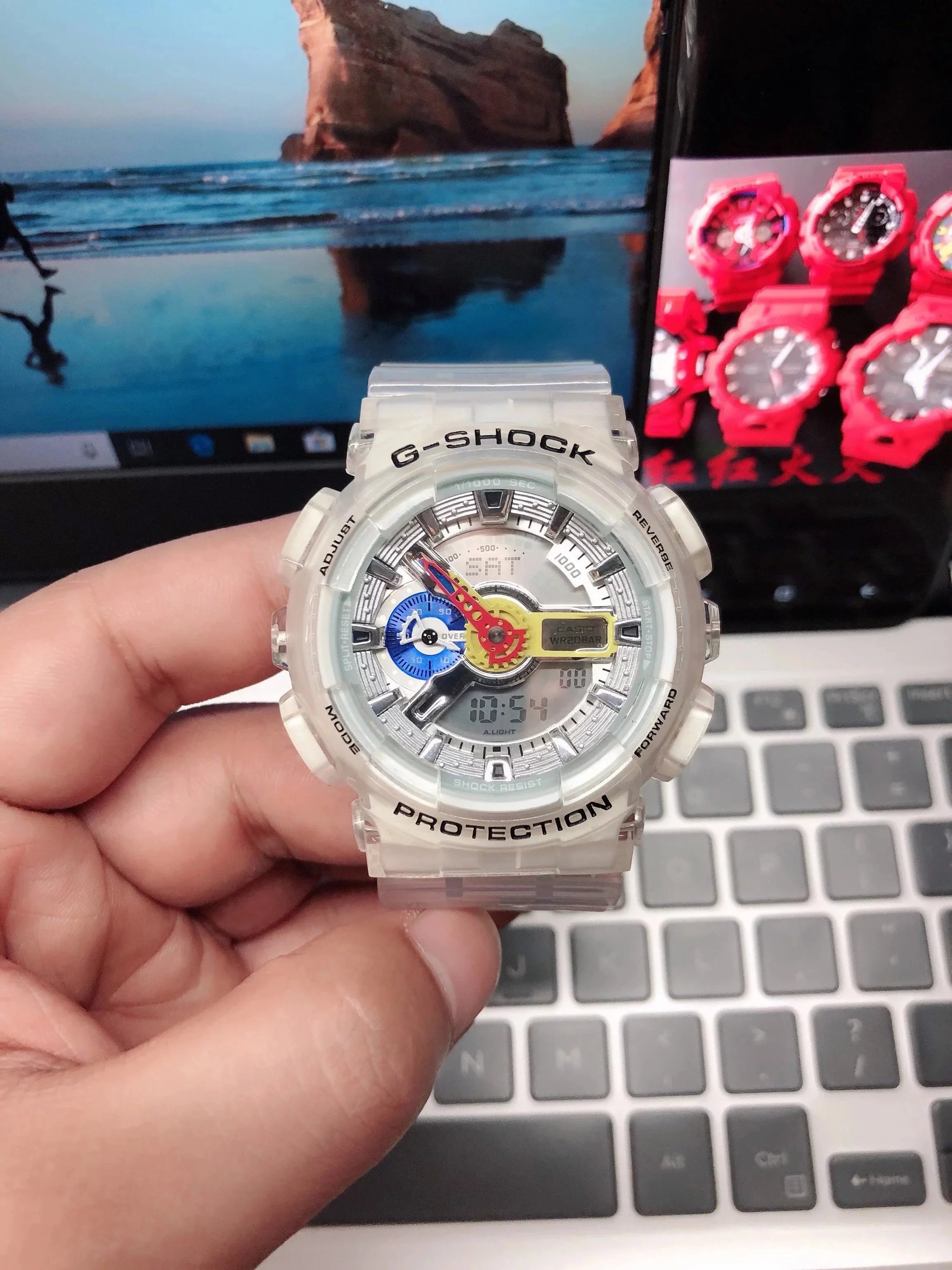 卡西欧手表G-SHOCK x A$AP FERG透明限量联名款男表GA-110F